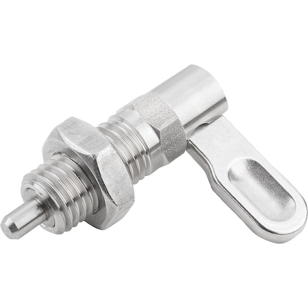 Kipp Cam-Action Indexing Plung W. Stop, Right, D=4, M10, Form:B, Stainless Steel K1285.2050410